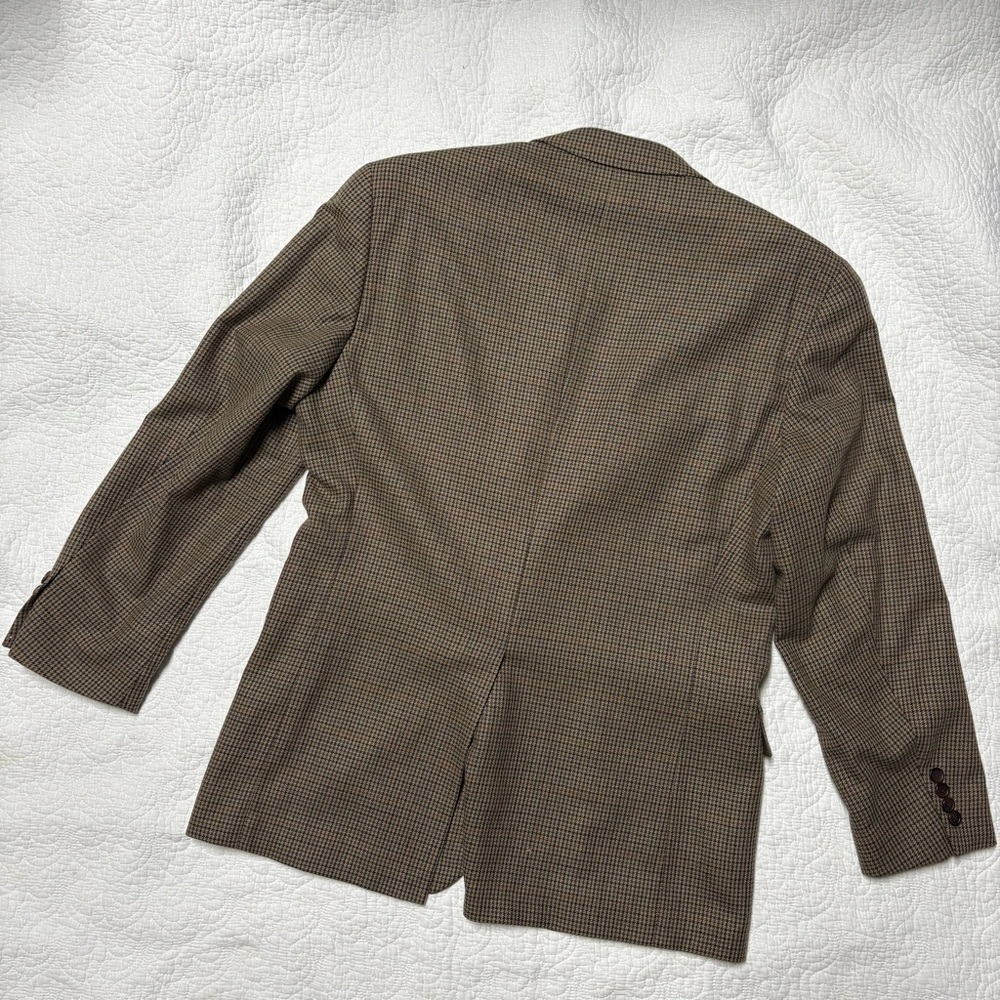 Vintage Ralph Lauren Chaps Blazer Made in Canada Silk Wool Houndstooth 40R - Picture 12 of 16